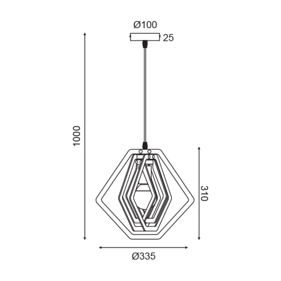 ΚΡΕΜΑΣΤΟ Φ/Σ 1ΧΕ27 ΣΚ.ΚΑΦΕ ΔΕΡΜΑ MDF D34XH100CM TRITON