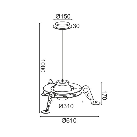 ΚΡΕΜΑΣΤΟ Φ/Σ 1ΧΕ27 ΔΙΑΣΤΗΜΟΠΛΟΙΟ MDF D61XH100CM NASA
