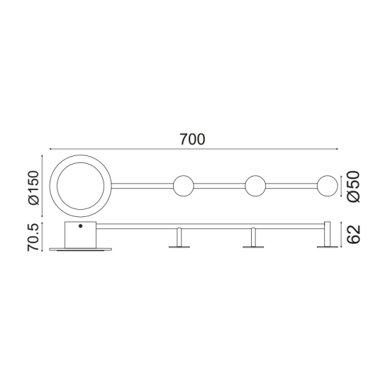 ^ΕΠΙΤΟΙΧΟ Φ/Σ LED 7W 3000K 560LM ΜΑΥΡΟ ΜΕΤΑΛΛΙΚΟ 70Χ7Χ15CM VALENTINO