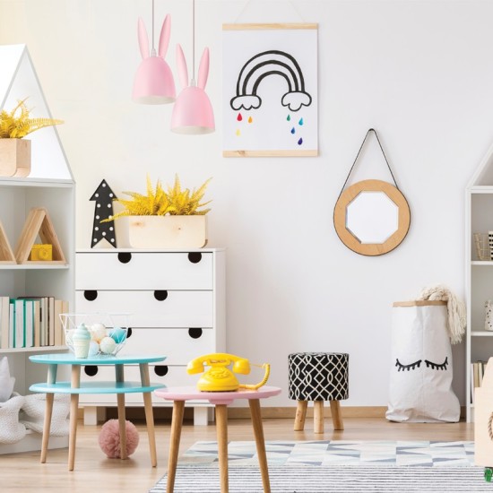 ΚΡΕΜΑΣΤΟ Φ/Σ 3ΧΕ27 ΡΟΖ ΜΕΤΑΛΛΙΚΟ D35XH100CM BUNNY