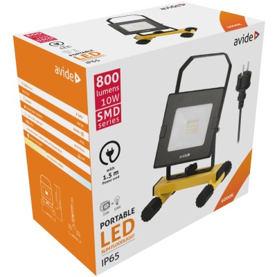 LED Flood Light Slim SMD 10W with Stand 1.5m 4000K