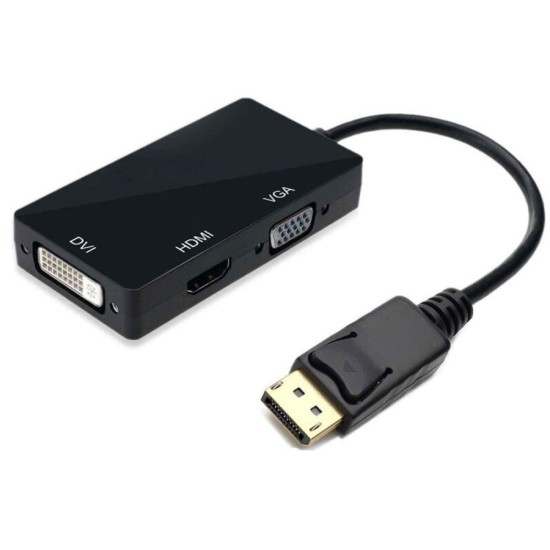 ADAPTOR DP ΑΡΣ ΣΕ HDMI/VGA/DVI ΜΑΥΡΟ