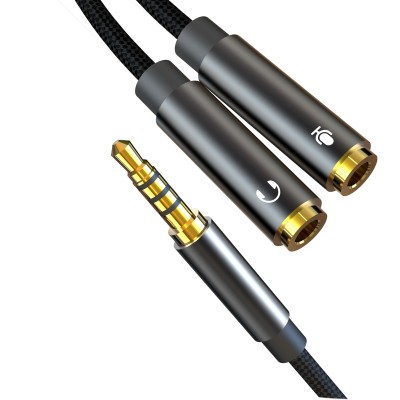XO NBR197 2-in-1 adapter cable 3.5mm to audio + microphone XO NBR197 2-in-1 adapter cable 3.5mm to audio + microphone