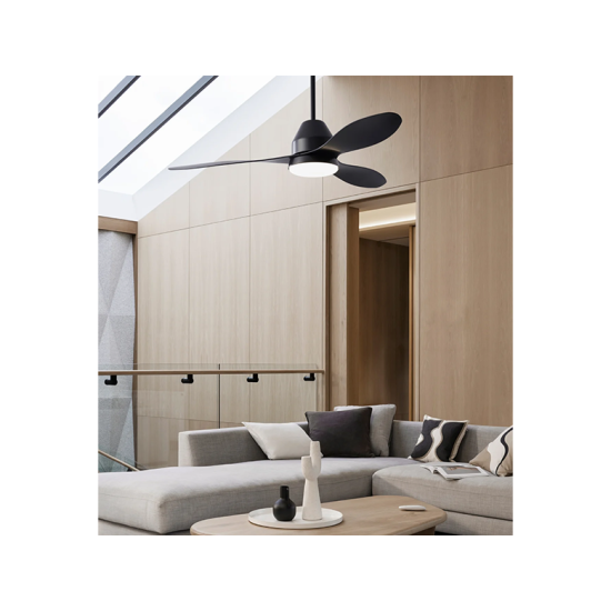 ΑΝΕΜΙΣΤΗΡΑΣ ΟΡΟΦΗΣ ΕΞΩΤΕΡΙΚΟΥ ΧΩΡΟΥ  ΜΕ ΦΩΣ &ΤΗΛ/ΡΙΟ Ø142cm WHITEHAVEN ΜΑΥΡΟΣ 