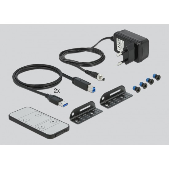 DELOCK HDMI KVM Switch 11481, 2 ports, USB 3.0, Audio, 4K/60Hz, μαύρο