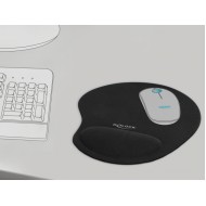 DELOCK mousepad 12040 με gel στήριγμα καρπού, 230 x 202mm, μαύρο