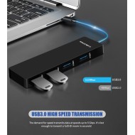 CABLETIME USB-C hub C160, 4x USB, 5Gbps, 0.15m, μαύρο