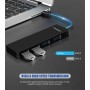 CABLETIME USB-C hub C160, 4x USB, 5Gbps, 0.15m, μαύρο