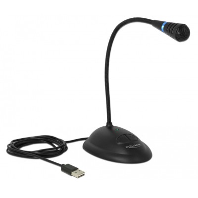 DELOCK μικρόφωνο με βάση και mute button 65871, USB, 1.7m, μαύρο DELOCK μικρόφωνο με βάση και mute button 65871, USB, 1.7m, μαύρο