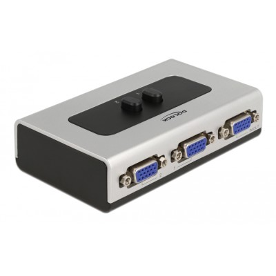 DELOCK VGA switch 87758, 2 ports, bidirectional, Full HD, ασημί DELOCK VGA switch 87758, 2 ports, bidirectional, Full HD, ασημί