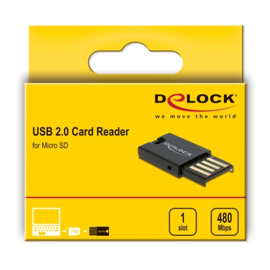 DELOCK USB card reader 91603 για κάρτες μνήμης micro SD, μαύρο