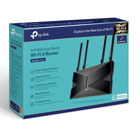 TP-LINK Router Archer AX23, WiFi 6, AX1800, Dual Band, Ver: 1.0