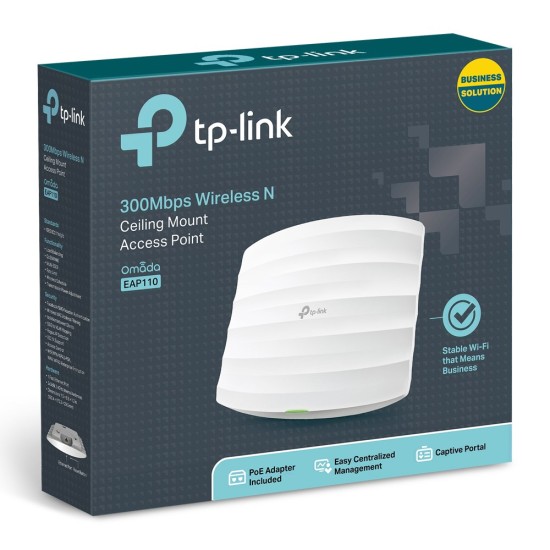 TP-LINK 300Mbps Wireless N Ceiling Mount Access Point EAP110, Ver. 4.0