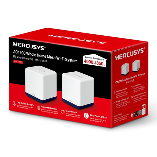 MERCUSYS Mesh Wi-Fi System Halo H50G, 1.9Gbps Dual Band, 2τμχ, Ver. 1.0