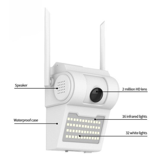  IP δικτυακή κάμερα ICS-R6H με LED προβολέα, 5MP, WiFi, ΙP65