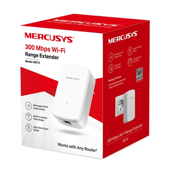 MERCUSYS Wi-Fi range extender ME10, 300Mbps, Ver. 1.0