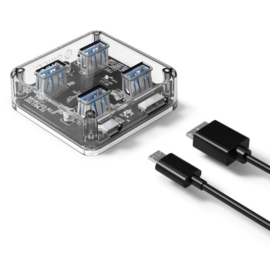 ORICO USB hub MH4U-U3, 4x USB, 5Gbps, διάφανο