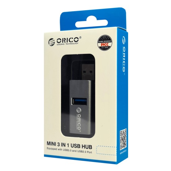 ORICO mini USB hub MINI-U32L, 3x USB ports, γκρι