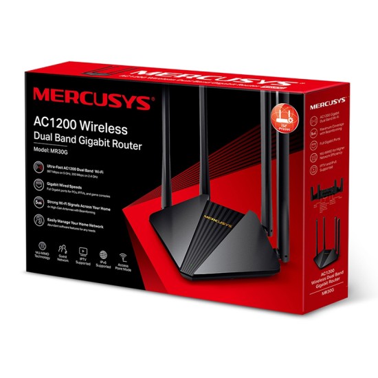 MERCUSYS wireless Gigabit router MR30G, AC1200, Dual Band, Ver. 1.0