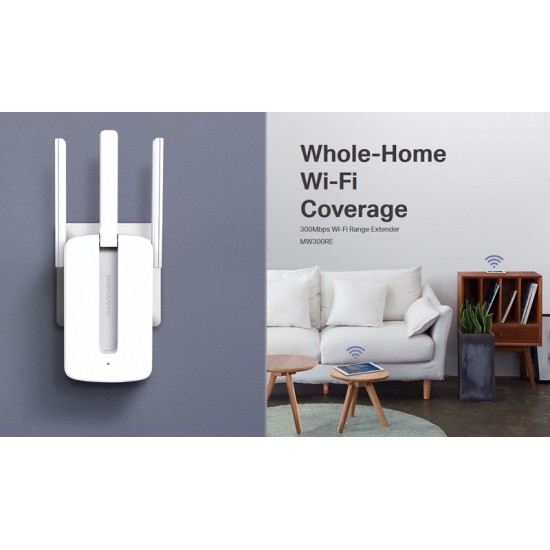 MERCUSYS Wi-Fi Range Extender MW300RE, 300Mbps, MIMO, Ver. 3