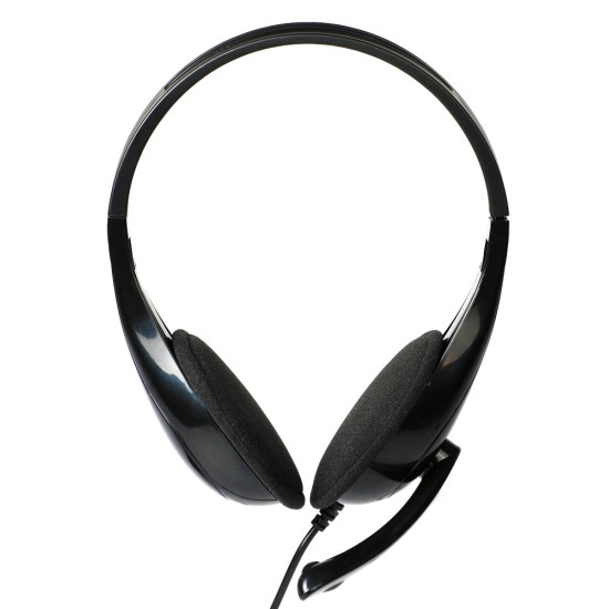 POWERTECH Headphones με μικρόφωνο PT-734 105dB, 40mm, 3.5mm, 1.8m, μαύρο