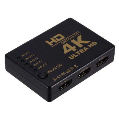 POWERTECH HDMI Amplifier Switch 5 in 1 PTH-052, 4K, 3D, Remote Control POWERTECH HDMI Amplifier Switch 5 in 1 PTH-052, 4K, 3D, Remote Control