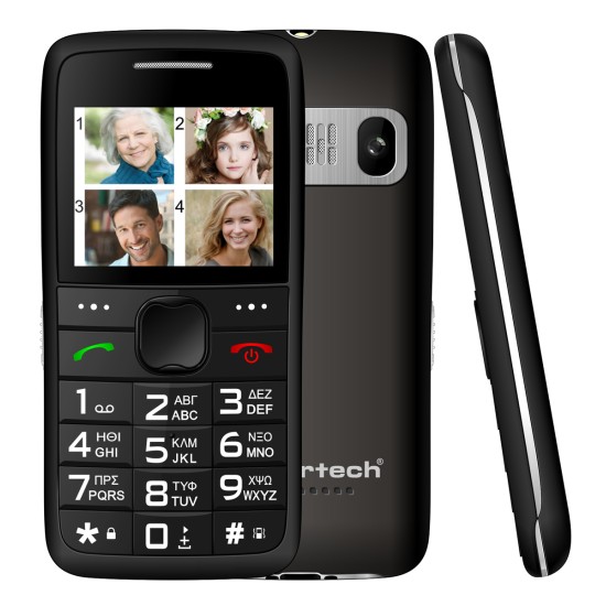 POWERTECH Κινητό Τηλέφωνο Sentry Eco PTM-18, SOS Call, με φακό, μαύρο