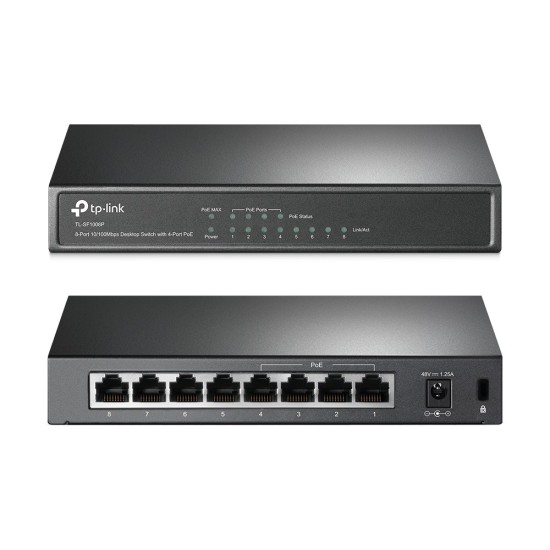 TP-LINK Desktop Switch TL-SF1008P 8 Θυρών, με 4-port POE, Ver. 6.0