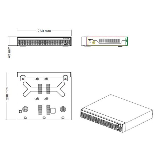  XVR υβριδικό καταγραφικό XVRT3008D, H.265/H.264, 8 κανάλια