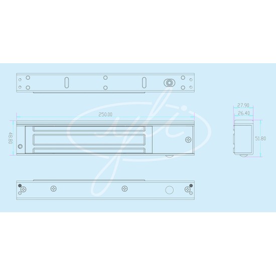  Μαγνητική κλειδαριά YM-280N, W/LED, 12/24V, 260mA