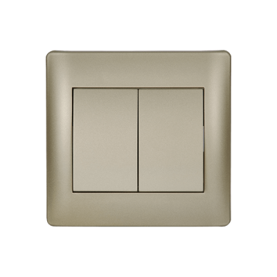 RHYME TWO BUTTONS ONE WAY SWITCH CHAMPAGNE METALLIC RHYME TWO BUTTONS ONE WAY SWITCH CHAMPAGNE METALLIC