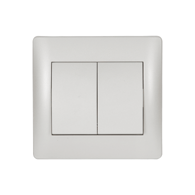 RHYME TWO BUTTONS TWO WAY SWITCH WHITE METALLIC RHYME TWO BUTTONS TWO WAY SWITCH WHITE METALLIC