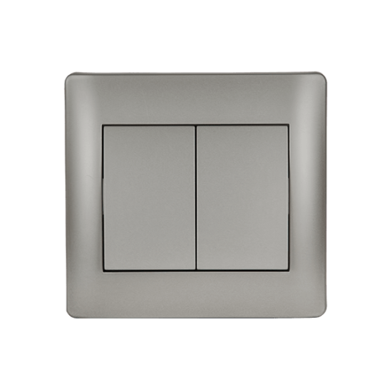 RHYME TWO BUTTONS TWO WAY SWITCH GREY METALLIC