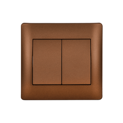 RHYME TWO BUTTONS TWO WAY SWITCH COFFEE METALLIC