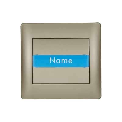 RHYME DOOR BELL SWITCH WITH NAME CARD CHAMPAGNE METALLIC RHYME DOOR BELL SWITCH WITH NAME CARD CHAMPAGNE METALLIC