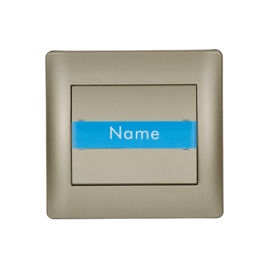 RHYME DOOR BELL SWITCH WITH NAME CARD CHAMPAGNE METALLIC