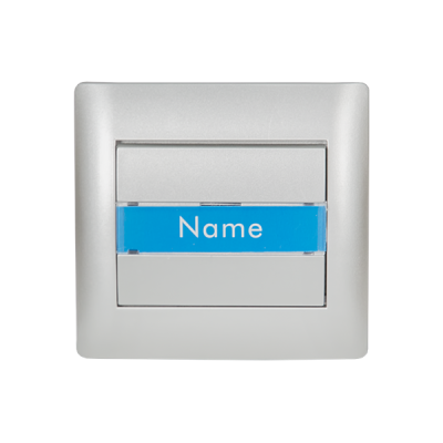 RHYMEDOOR BELL SWITCH WITH NAME CARD GREY METALLIC RHYMEDOOR BELL SWITCH WITH NAME CARD GREY METALLIC