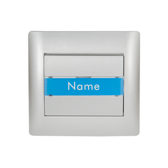 RHYMEDOOR BELL SWITCH WITH NAME CARD GREY METALLIC