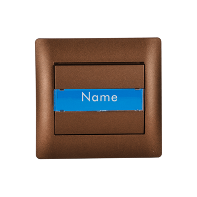 RHYMEDOOR BELL SWITCH WITH NAME CARD COFFEE METALLIC RHYMEDOOR BELL SWITCH WITH NAME CARD COFFEE METALLIC