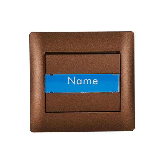 RHYMEDOOR BELL SWITCH WITH NAME CARD COFFEE METALLIC