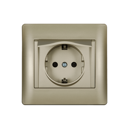 RHYME GERMAN TYPE SOCKET WITH COVER CHAMPAGNE METALLIC