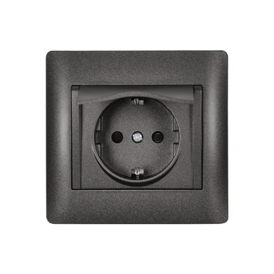 RHYME GERMAN TYPE SOCKET WITH COVER GRAPHITE METALLIC