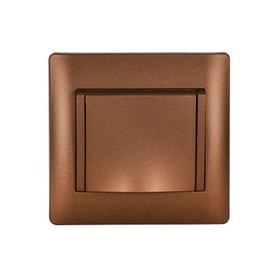 RHYME GERMAN TYPE SOCKET WITH COVER COFFEE METALLIC RHYME GERMAN TYPE SOCKET WITH COVER COFFEE METALLIC