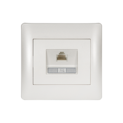 RHYME COMPUTER SOCKET (CAT6e) WHITE METALLIC