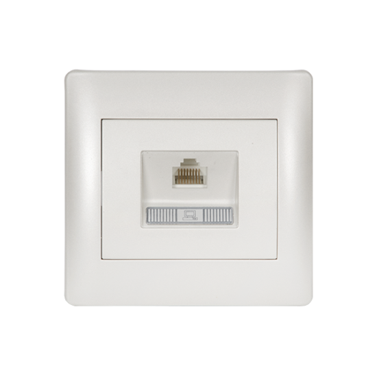 RHYME COMPUTER SOCKET (CAT6e) WHITE METALLIC