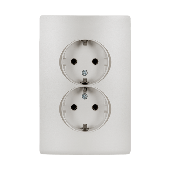 RHYME GERMAN TYPE SOCKET (DOUBLE) WHITE METALLIC