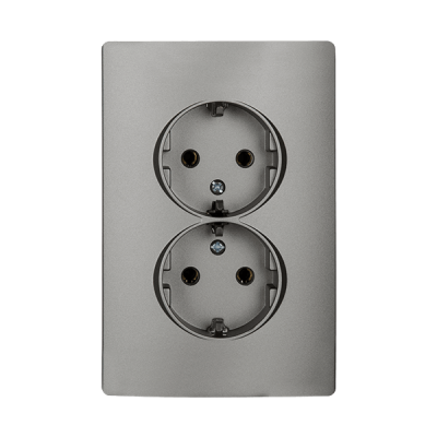 RHYME GERMAN TYPE SOCKET (DOUBLE) GREY METALLIC
