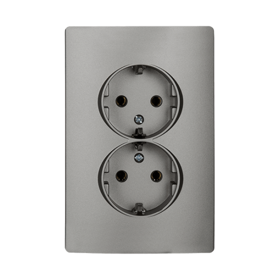 RHYME GERMAN TYPE SOCKET (DOUBLE) GREY METALLIC