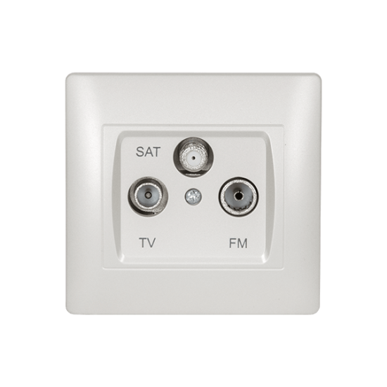 RHYME TV+FM+SAT SOCKET WHITE METALLIC