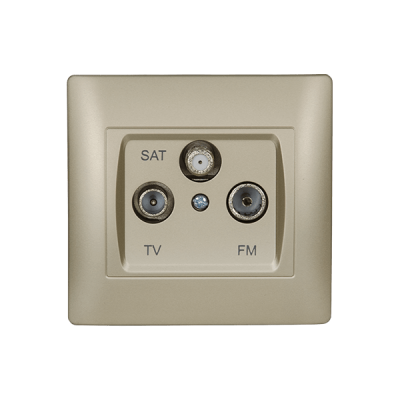RHYME TV+FM+SAT SOCKET CHAMPAGNE METALLIC RHYME TV+FM+SAT SOCKET CHAMPAGNE METALLIC